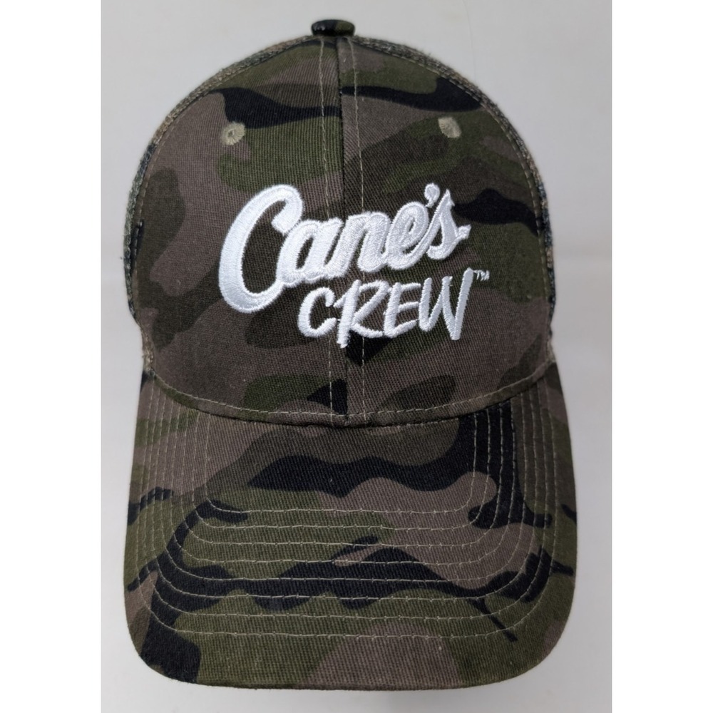 Raising Cane's Cane's Crew Camo Green Trucker Cap Hat One Love Mesh‎ Camouflage